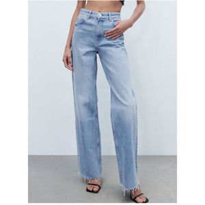 Zara Light Blue Flare & Wide Leg Jeans